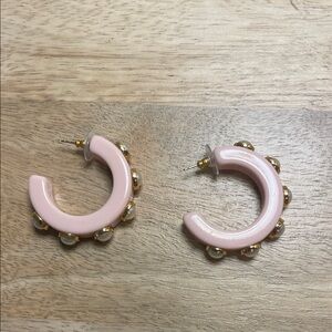 Lele Sadoughi Blush Pink Earrings with Gold Details